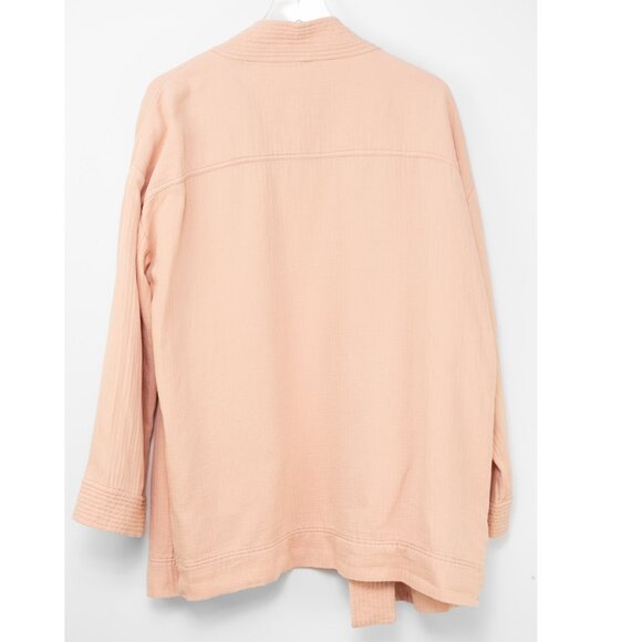 Faherty Hidden Hills Organic Cotton Tie Front Jacket Natural Preppy Size Large - Picture 6 of 7